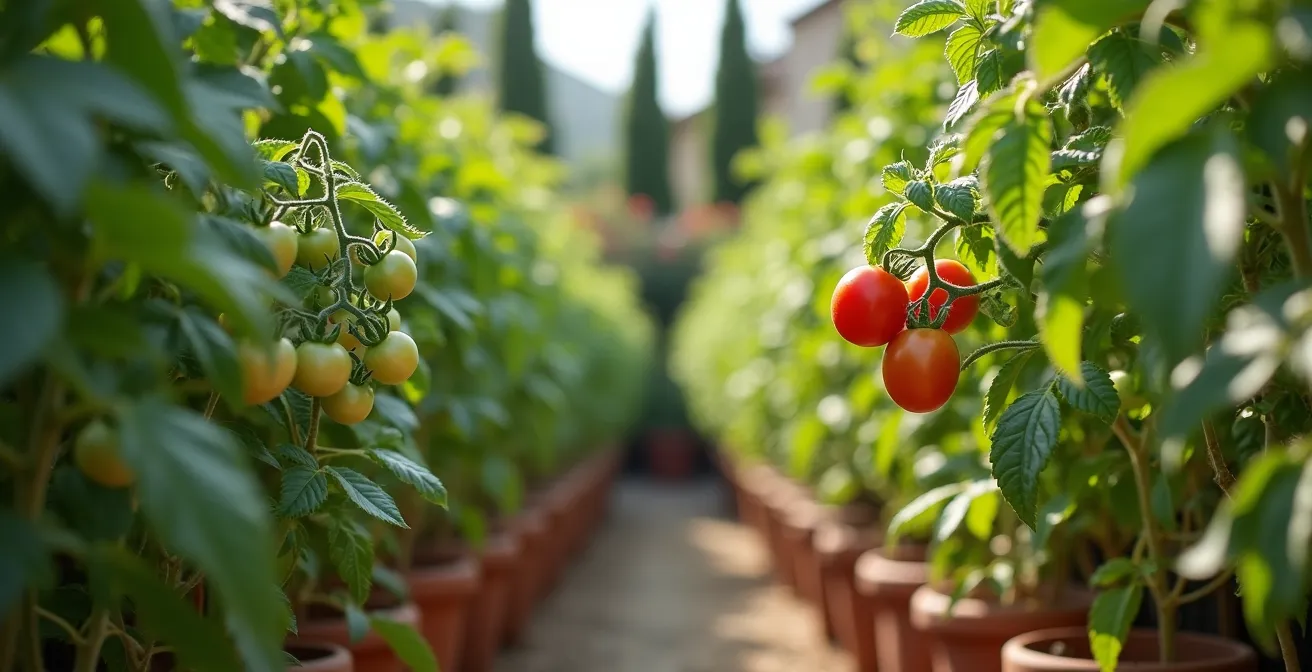 Confronto visivo tra foglie trattate con olio di Neem e sapone molle su piante di pomodoro