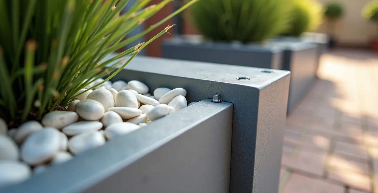 Sistema di fissaggio con zavorre per pergolato su terrazzo italiano