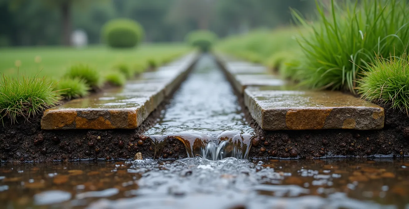 Sezione tecnica del sistema di drenaggio alla base di un muretto a secco